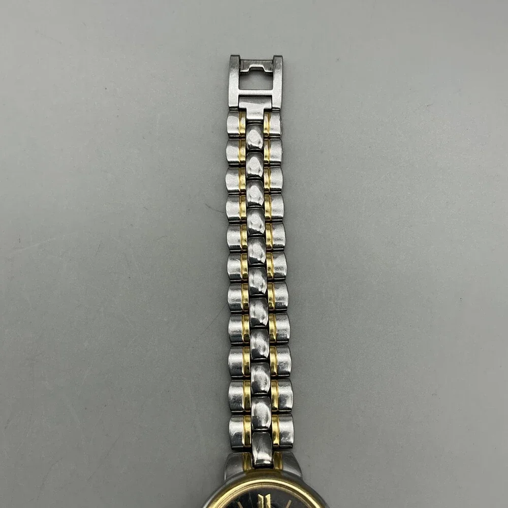 Vintage Citizen Womens Watch 21mm Black Round Dial Two Tone New Battery 6